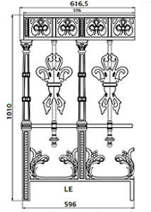  balustrade, body-guard, baluster, railing, cast iron and wrought iron_BIRDIE-LE
