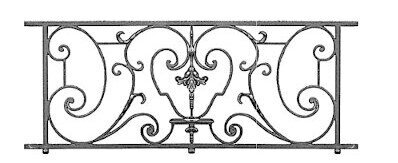 railing, body-guard, balcony grill, cross balconie, cast iron and wrought iron_Birdie_MR