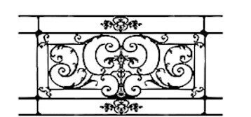railing, body-guard, balcony grill, cross balconie, cast iron and wrought iron_Birdie_UL