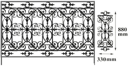  balustrade, body-guard, baluster, railing, cast iron and wrought iron_BIRDIE-HA