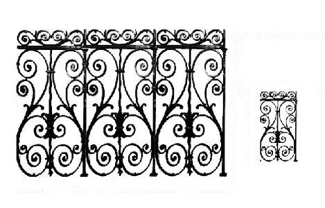  balustrade, body-guard, baluster, railing, cast iron and wrought iron_BIRDIE-HG