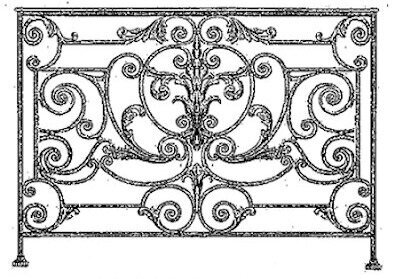  balustrade, body-guard, baluster, railing, cast iron and wrought iron_BIRDIE-JR