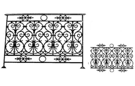  balustrade, body-guard, baluster, railing, cast iron and wrought iron_BIRDIE-LC