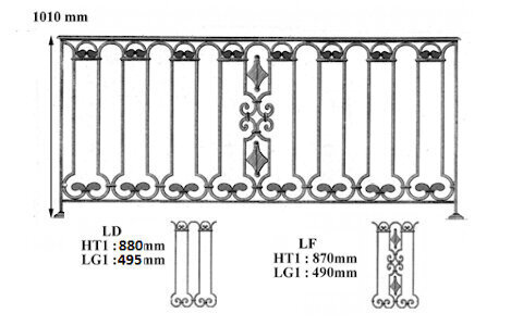  balustrade, body-guard, baluster, railing, cast iron and wrought iron_BIRDIE- LD LF