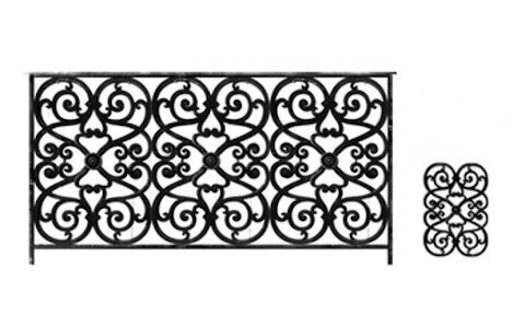  balustrade, body-guard, baluster, railing, cast iron and wrought iron_BIRDIE-OB