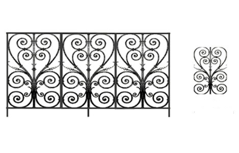  balustrade, body-guard, baluster, railing, cast iron and wrought iron_BIRDIE-SH