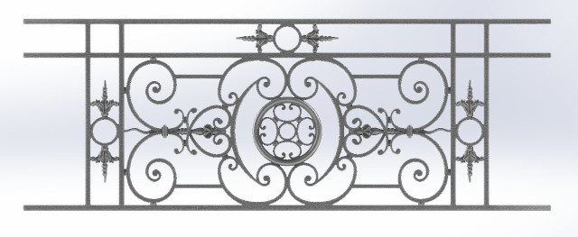 railing, body-guard, balcony grill, cross balconie, cast iron and wrought iron_Birdie_MD