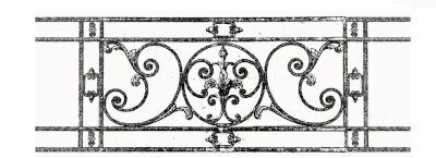 railing, body-guard, balcony grill, cross balconie, cast iron and wrought iron_Birdie_ ML