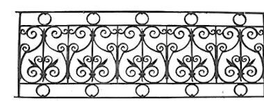 railing, body-guard, balcony grill, cross balconie, cast iron and wrought iron_Birdie_OH
