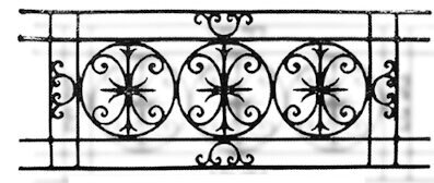 railing, body-guard, balcony grill, cross balconie, cast iron and wrought iron_Birdie_RC