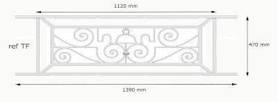 railing, body-guard, balcony grill, cross balconie, cast iron and wrought iron_Birdie_TF