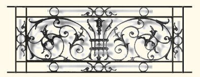 railing, body-guard, balcony grill, cross balconie, cast iron and wrought iron_Birdie_YG