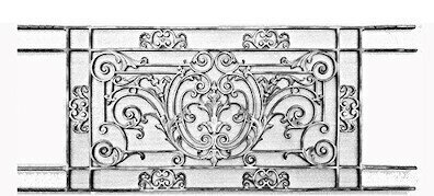 railing, body-guard, balcony grill, cross balconie, cast iron and wrought iron_Birdie_YL