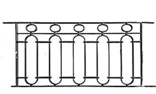 railing, body-guard, balcony grill, cross balconie, cast iron and wrought iron_Birdie_ZA